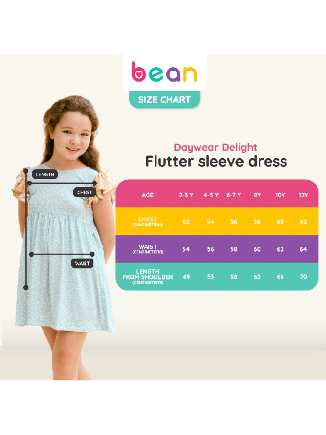 bean fashion Daywear Delight Flutter Sleeve Dress (Beige- Image 4)