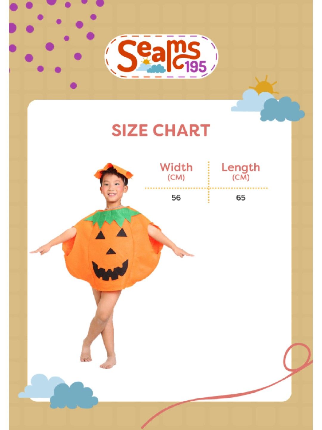 Seams 195 Pumpkin Halloween Costume (Orange- Image 3)