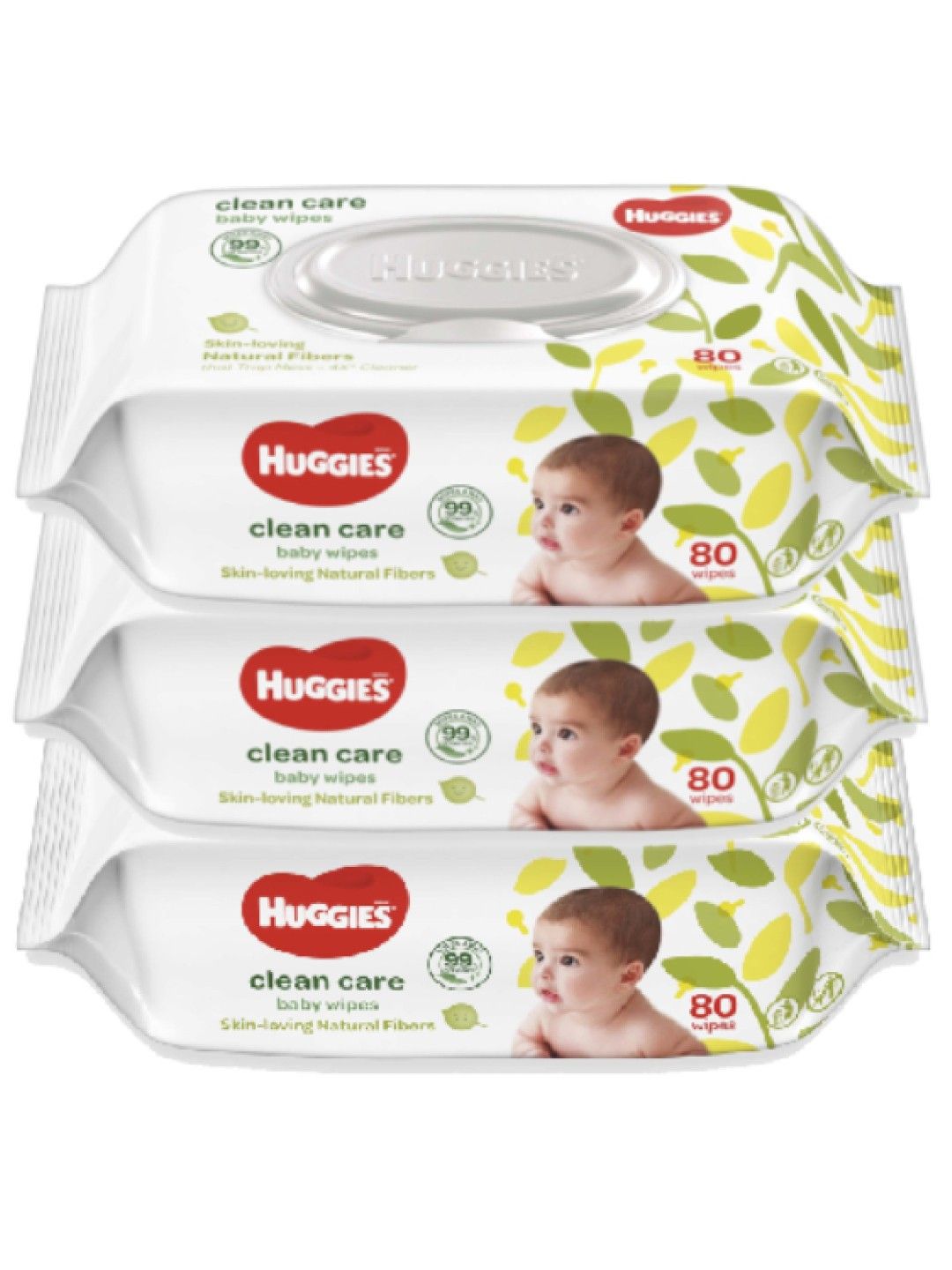 Huggies Clean Care Baby Wipes 80s (Bundle of 3) (No Color- Image 2)