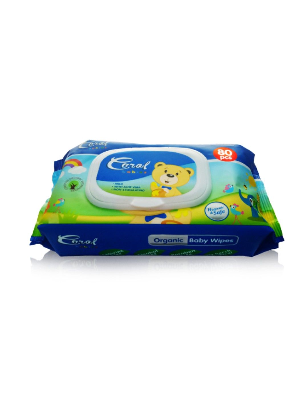 Coral Babies Organic Baby Wipes 80'S (No Color- Image 2)