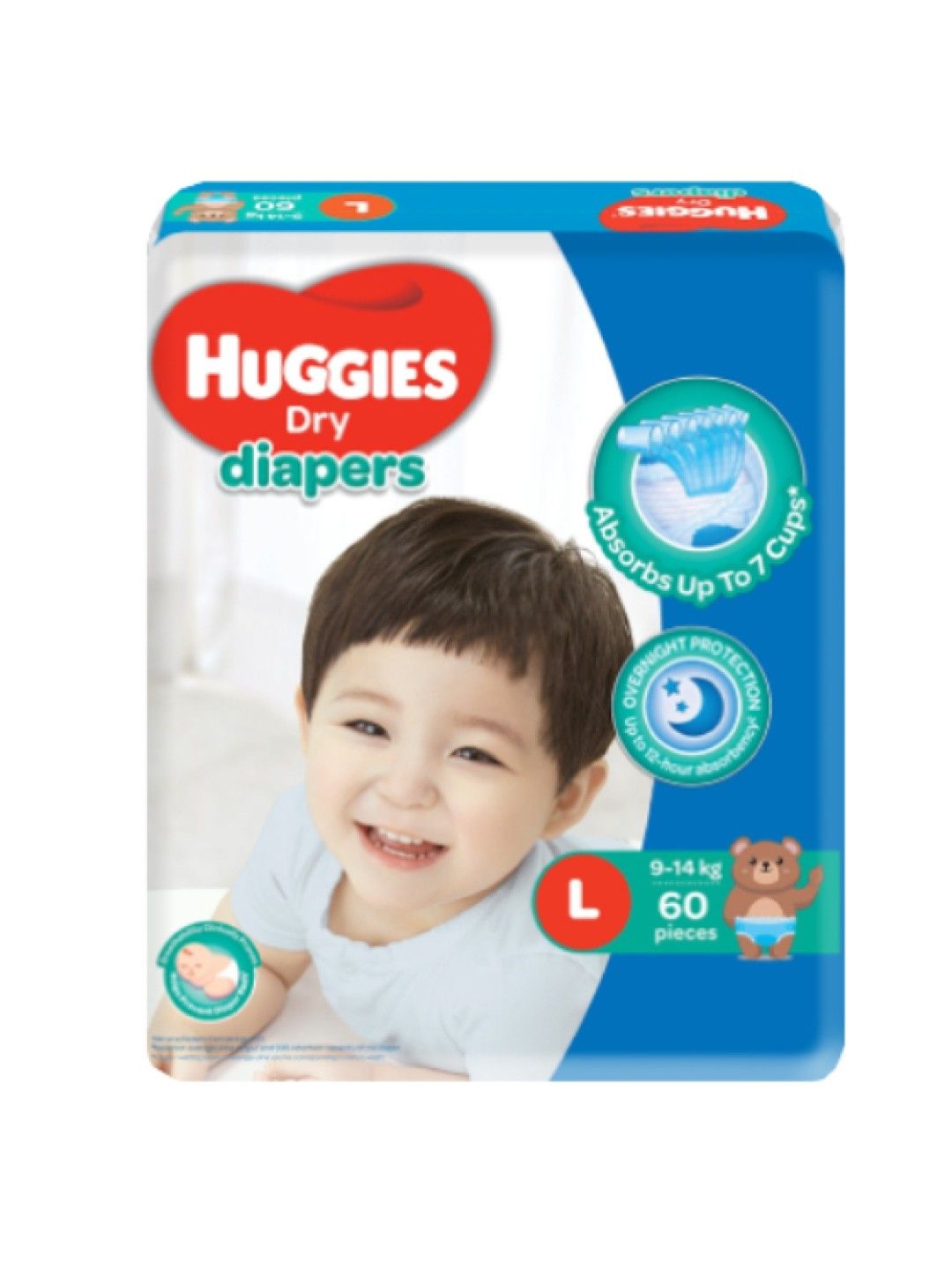 Huggies Dry Diapers Large (60 pcs) (No Color- Image 2)