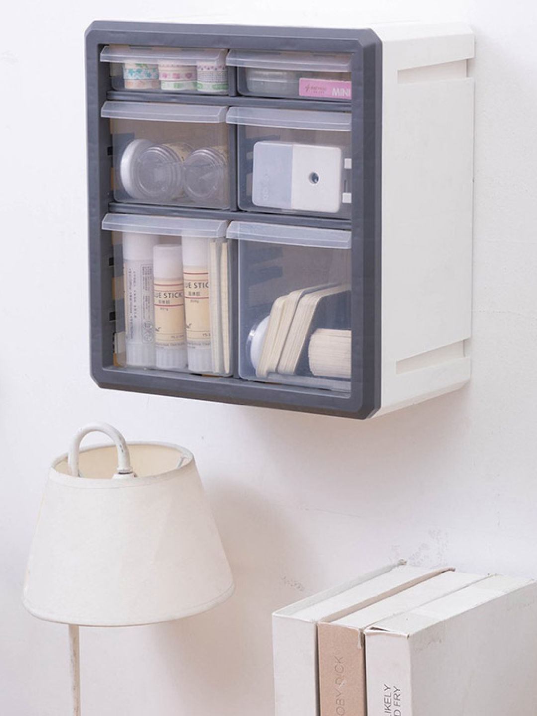Qubit Nona Cube Storage Box (Gray Frame + White Body- Image 3)