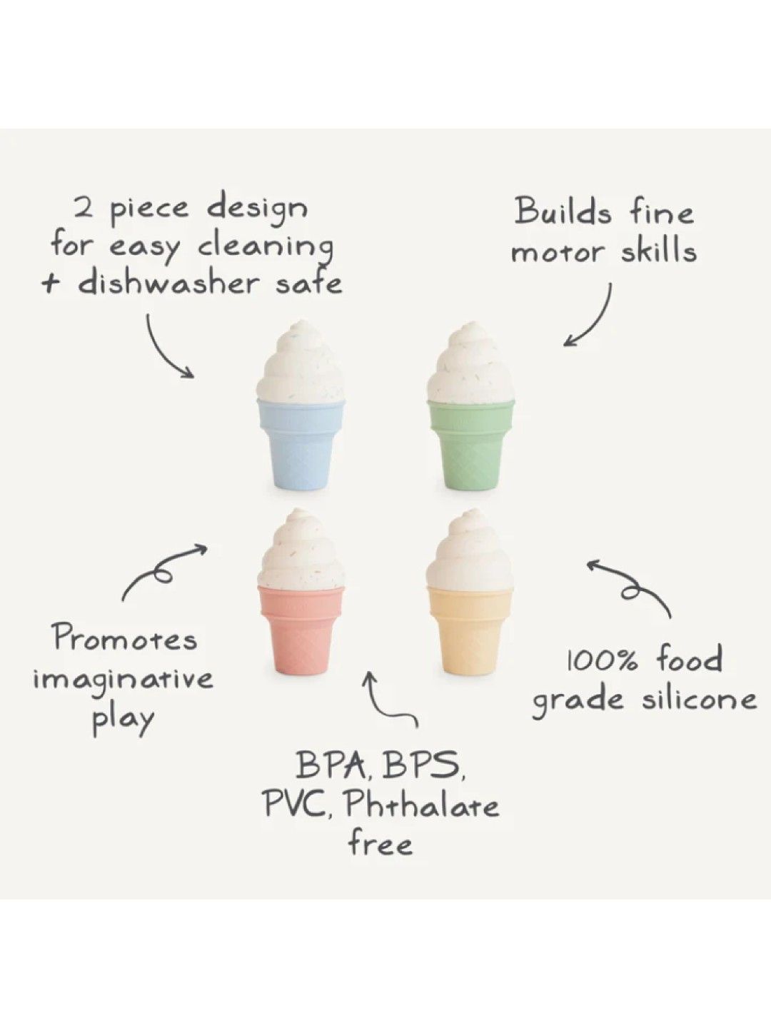 Mushie Mix and Match Toy - Ice Cream (No Color- Image 2)