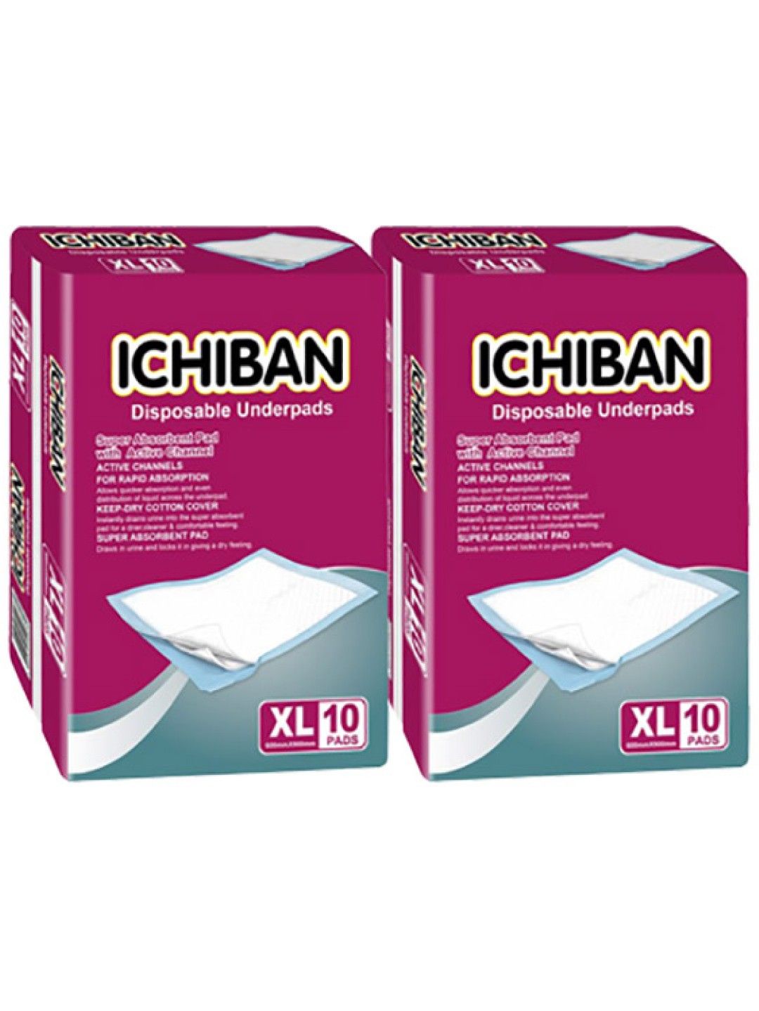 Uni-care Ichiban Disposable Underpads 10's XL (2-Pack) - Red (No Color- Image 1)