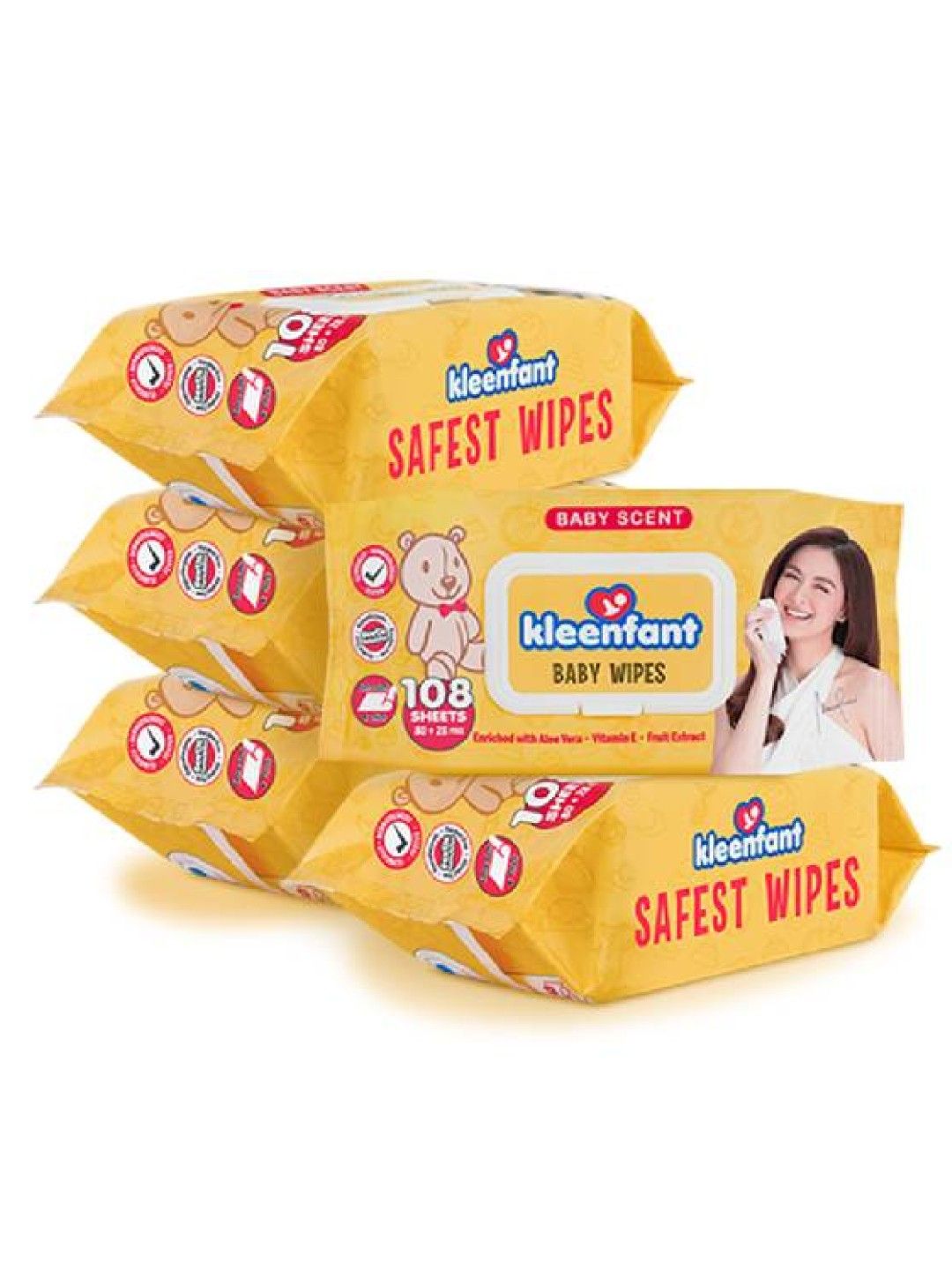 Kleenfant Baby Scent Scented Baby Wipes (108 sheets) Pack of 5