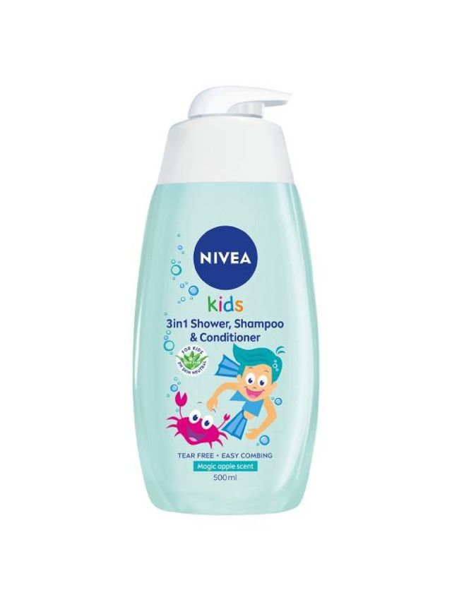 NIVEA 3in1 Shower, Shampoo and Conditioner 500ml with Aloe Vera (Magic Apple Scent)