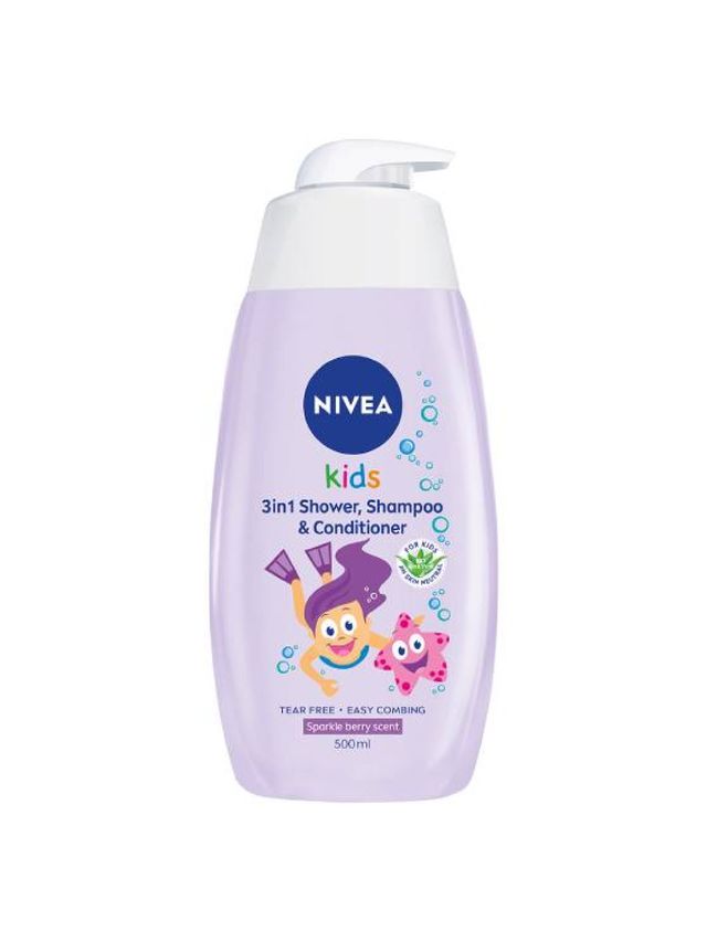 NIVEA 3in1 Shower, Shampoo and Conditioner 500ml with Chamomile (Sparkle Berry Scent)
