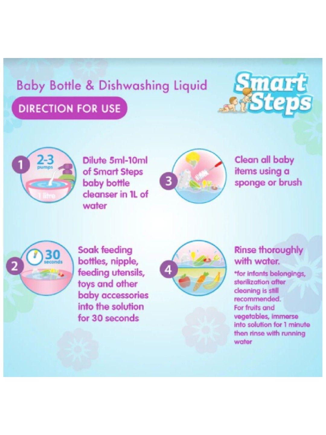 Smart Steps Baby Bottle and Dishwashing Liquid with Pump (400ml) (No Color- Image 3)