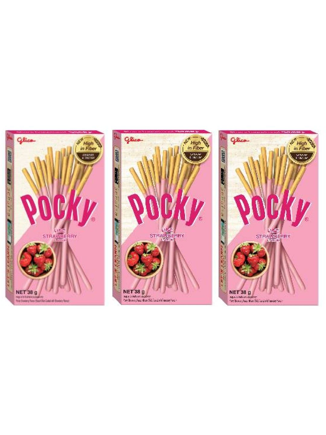 Pocky Strawberry Biscuit Sticks (Bundle of 3)