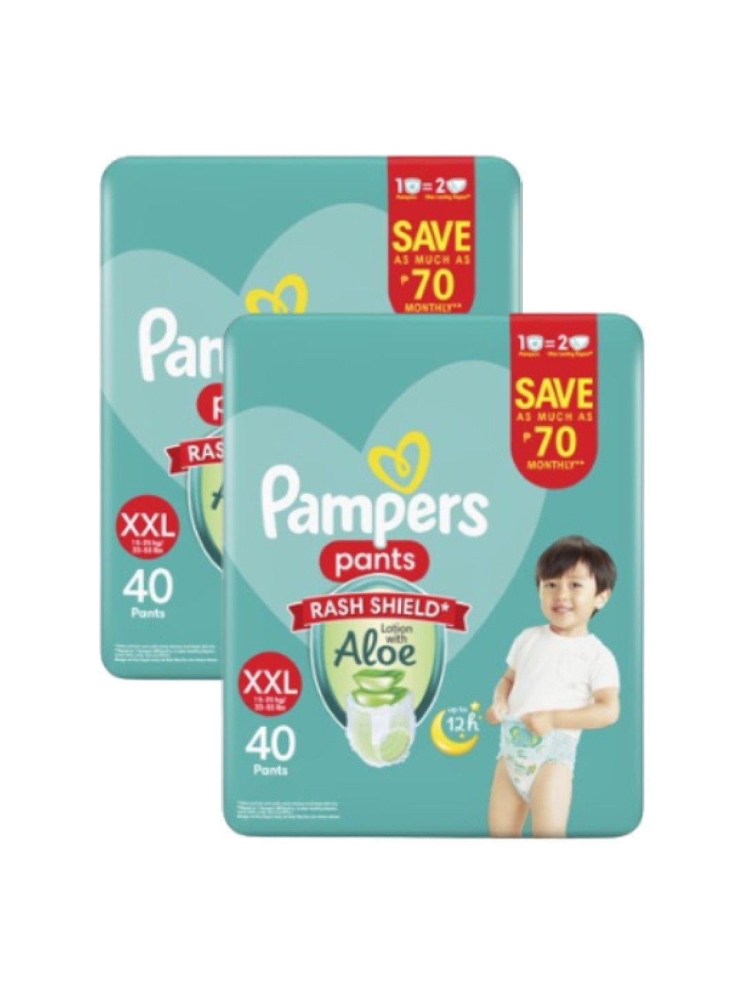 Pampers Double Protection Pants Diaper Size 3 Medium 6-11 kg 80 pcs Online  at Best Price | Baby Trainer Pants | Lulu Egypt