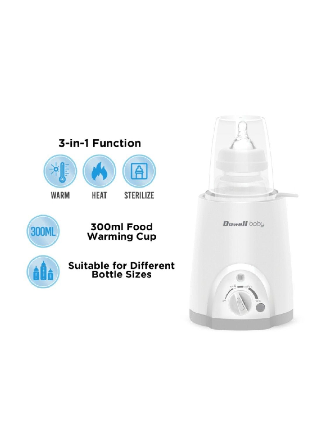 Dowell 3-in-1 Baby Bottle Warmer and Sterilizer BWS-009 (No Color- Image 3)