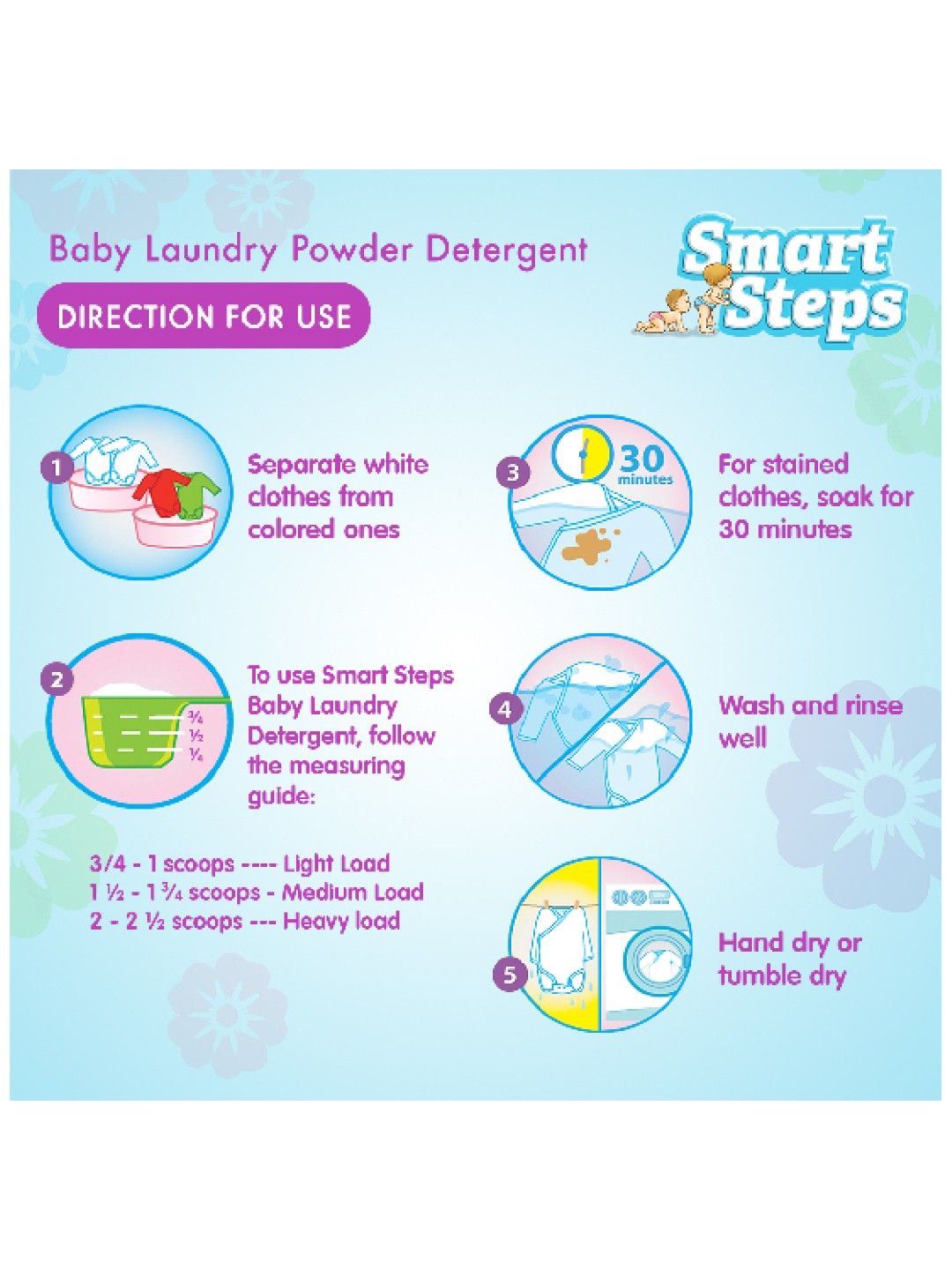 Smart Steps Baby Laundry Powder Detergent 900g (No Color- Image 3)