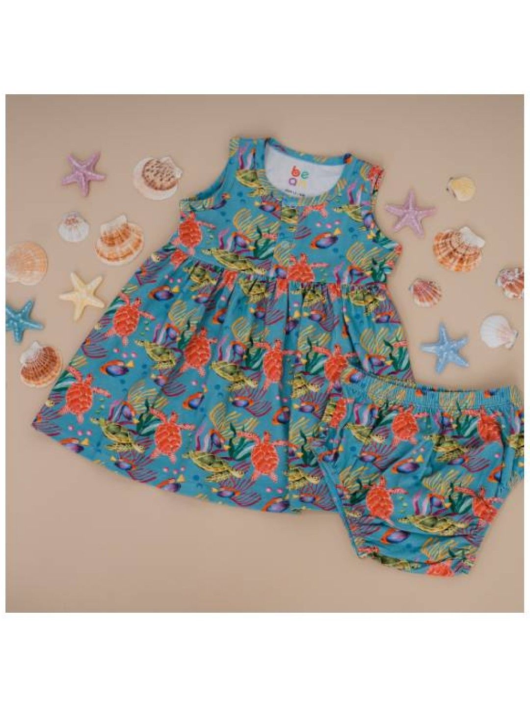 bean fashion Wonder Playsuits Anina Rubio Turtle Aklan Dress with Bloomer Set (Multicolor- Image 4)