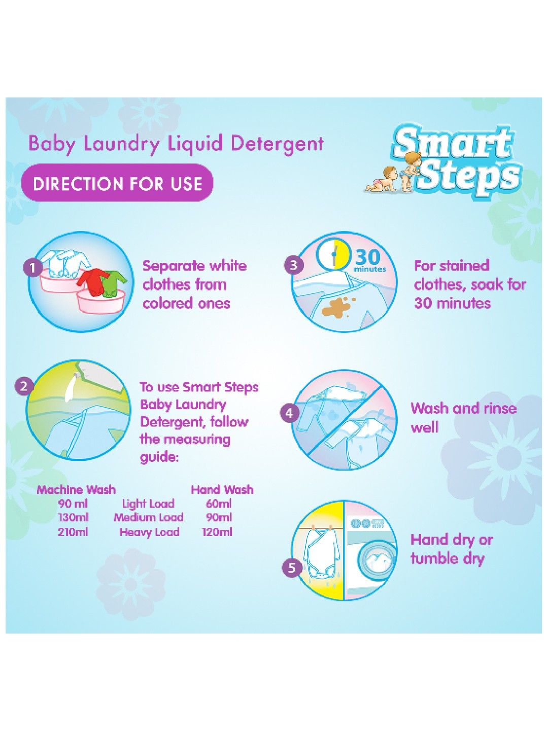 Smart Steps Baby Laundry Liquid Detergent 900mL (No Color- Image 3)