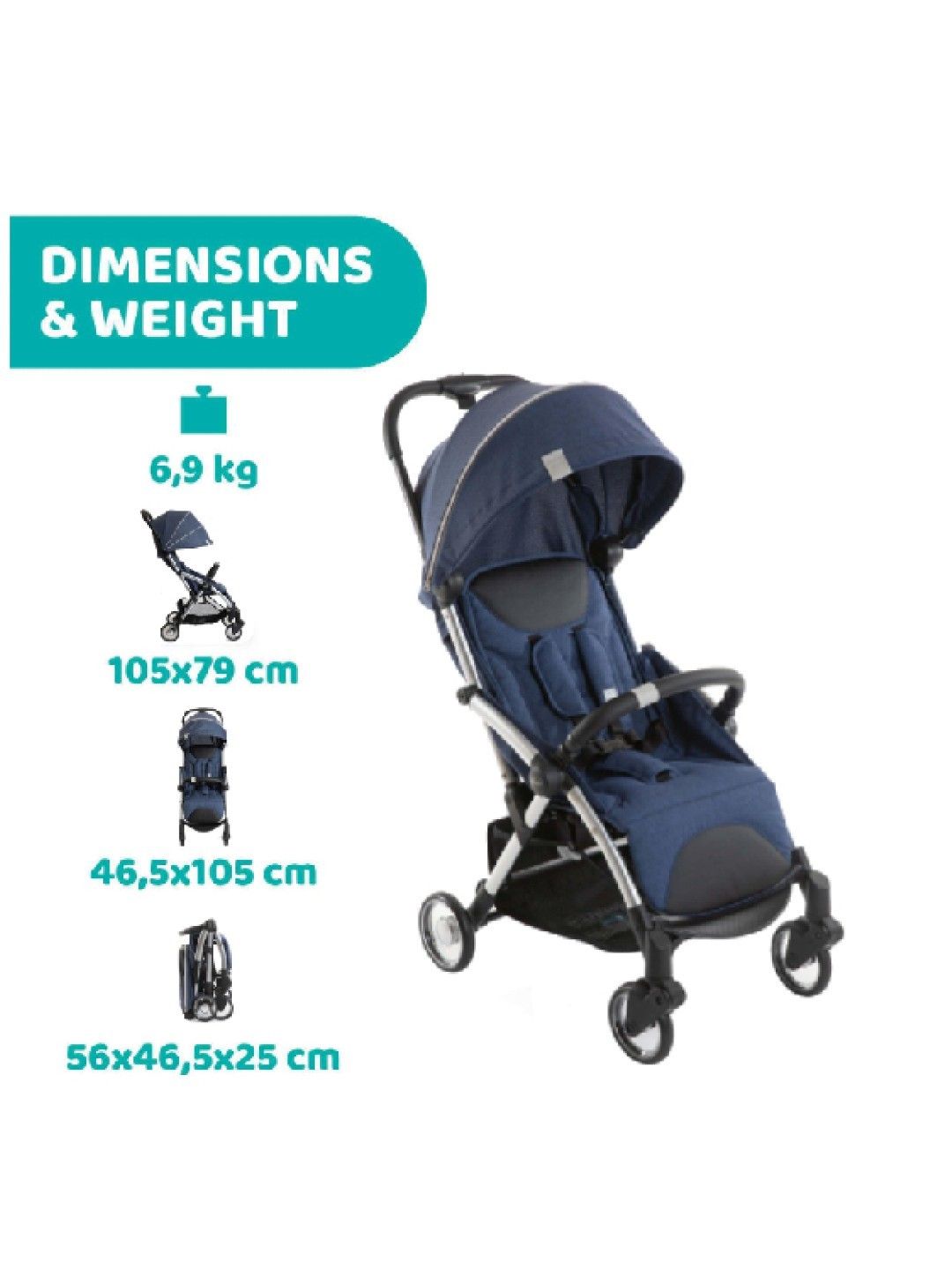 Chicco Goody Plus Stroller (Indigo- Image 2)