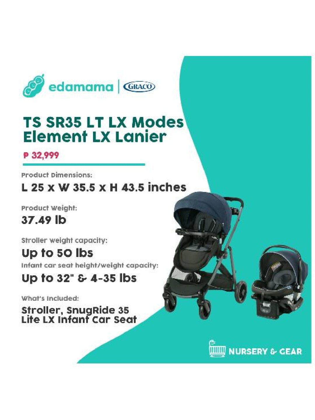 Graco TS SR35 LT LX Modes Element LX Lanier (No Color- Image 2)