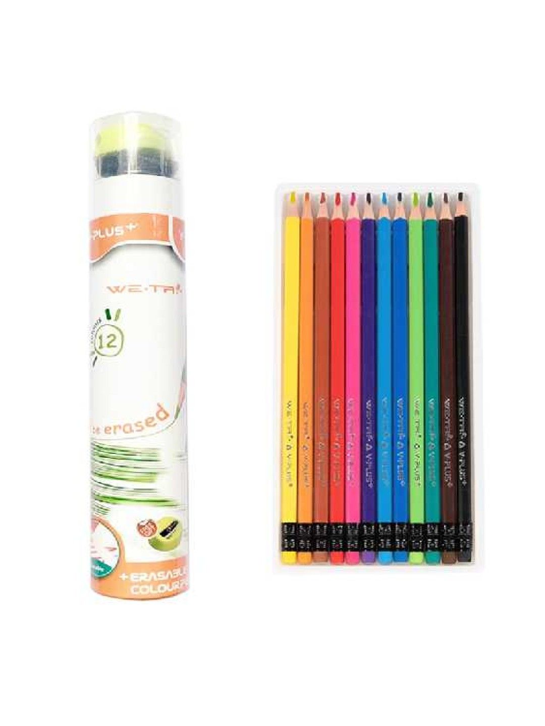 Y-PLUS+ WE-TRI Erasable Color Pencil With Sharpener (12s)