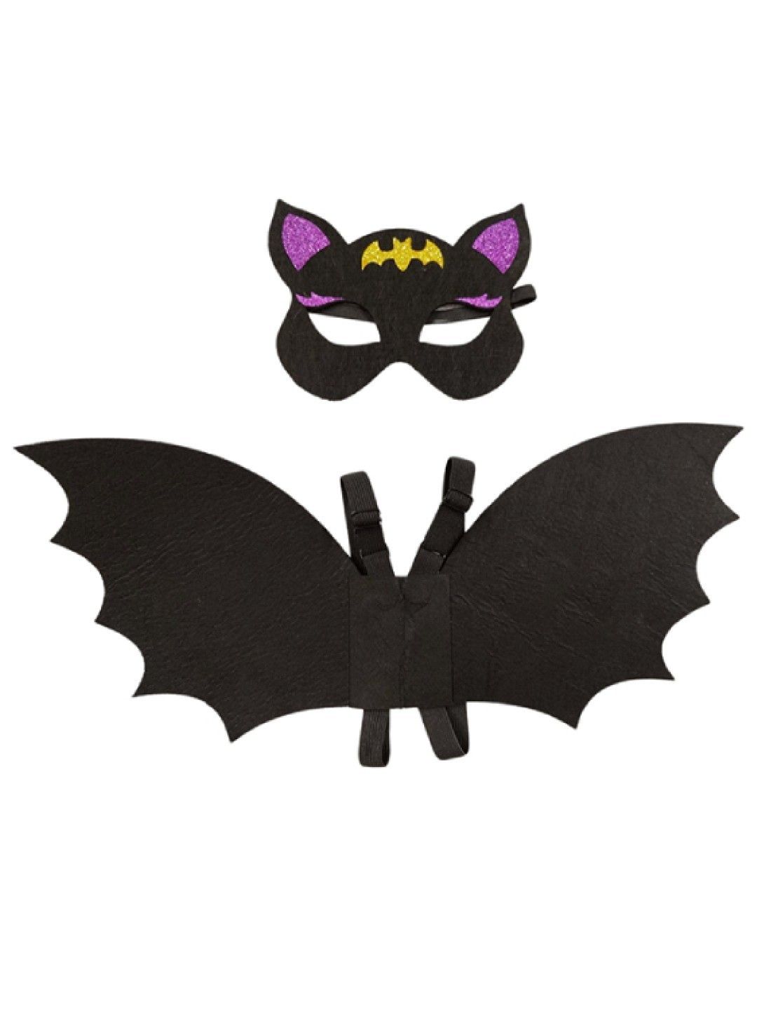 Seams 195 Bat Wing and Mask Halloween Costume (Black- Image 1)