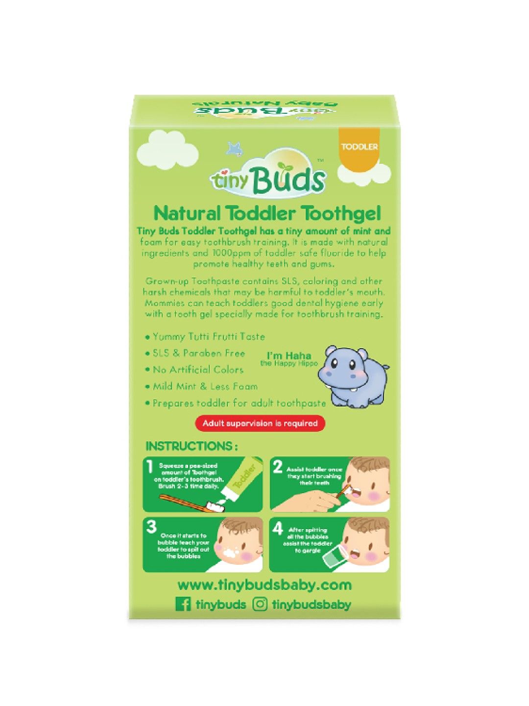 Tiny Buds Tutti Frutti Toddler Toothgel Stage 2 (55g) (No Color- Image 2)