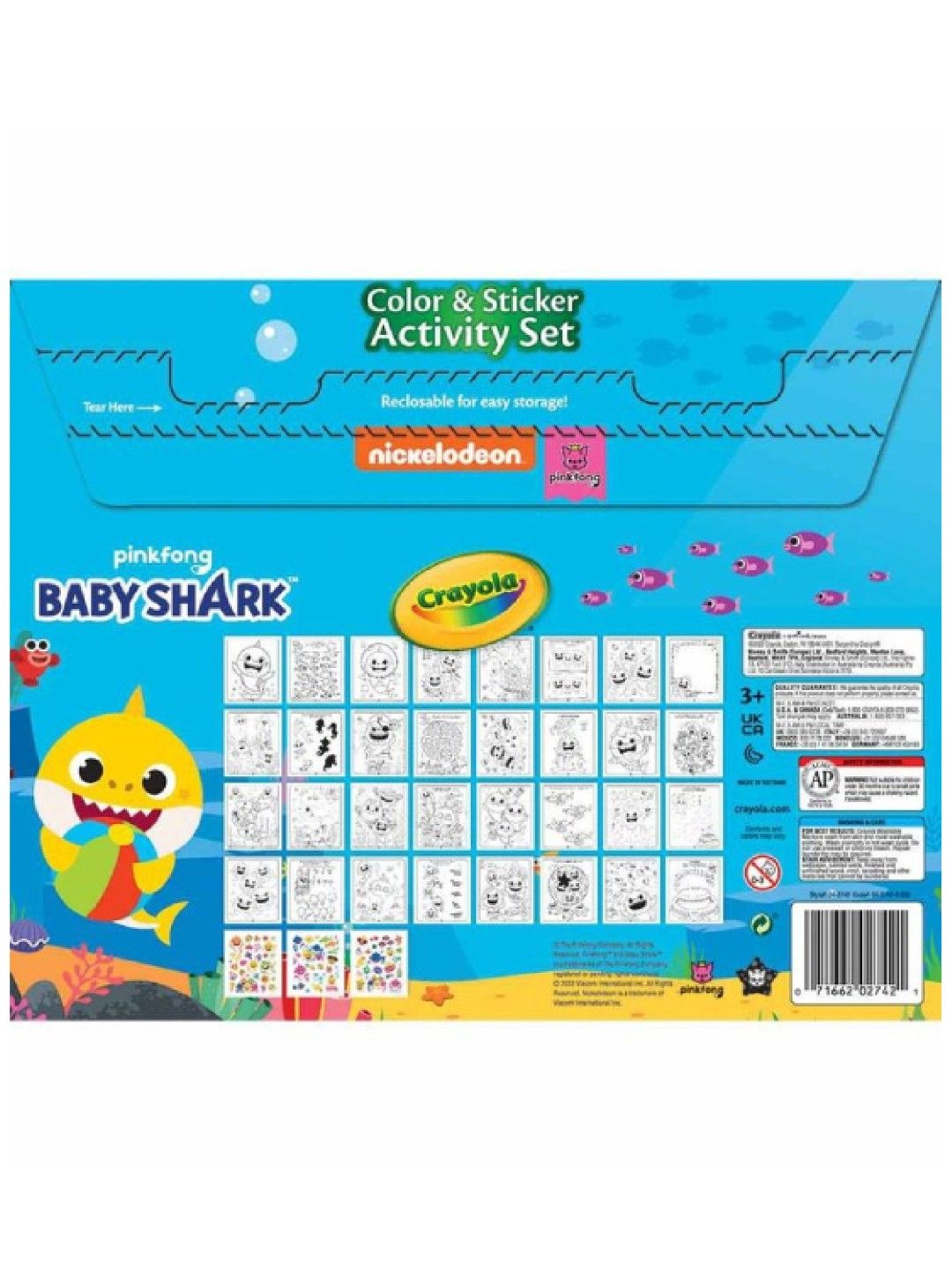 Crayola Color & Sticker Activity Set - Baby Shark (No Color- Image 2)