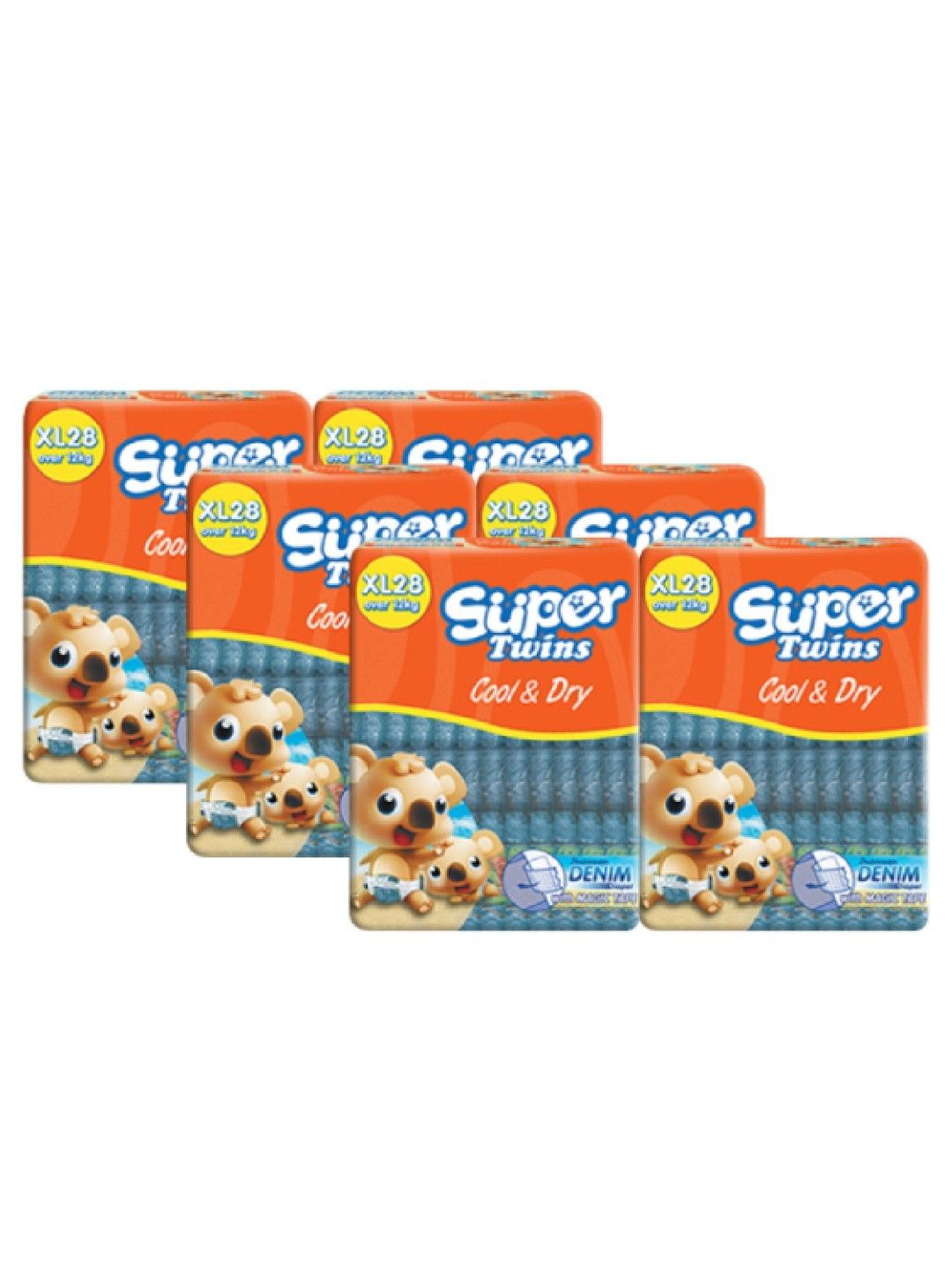 Super Twins Baby Diaper Big Pack Promo XL 6 packs x 28pcs (168s)