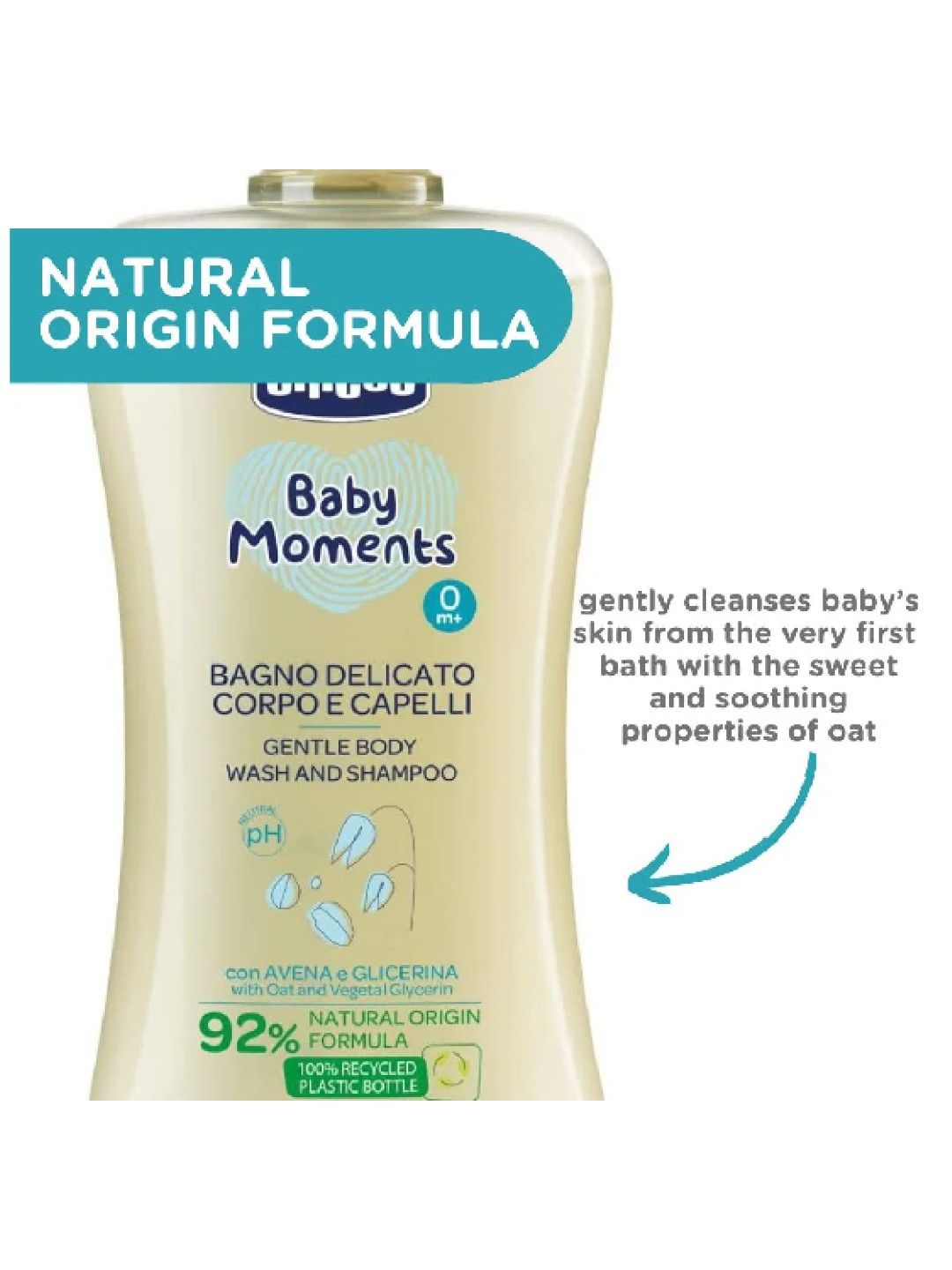 Chicco Newborn Gentle Body Wash and Shampoo 200ml (No Color- Image 2)