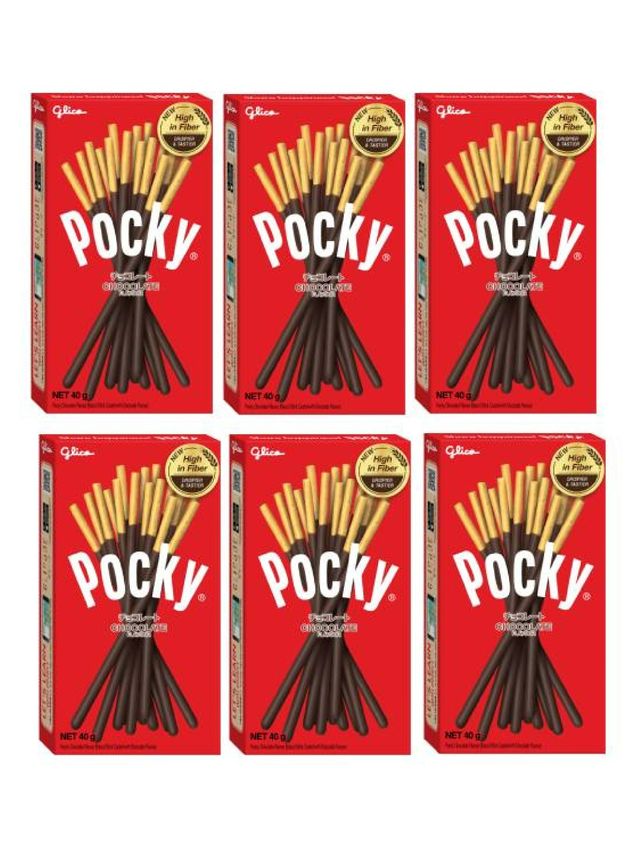 Pocky Chocolate Biscuit Sticks (Bundle of 6)