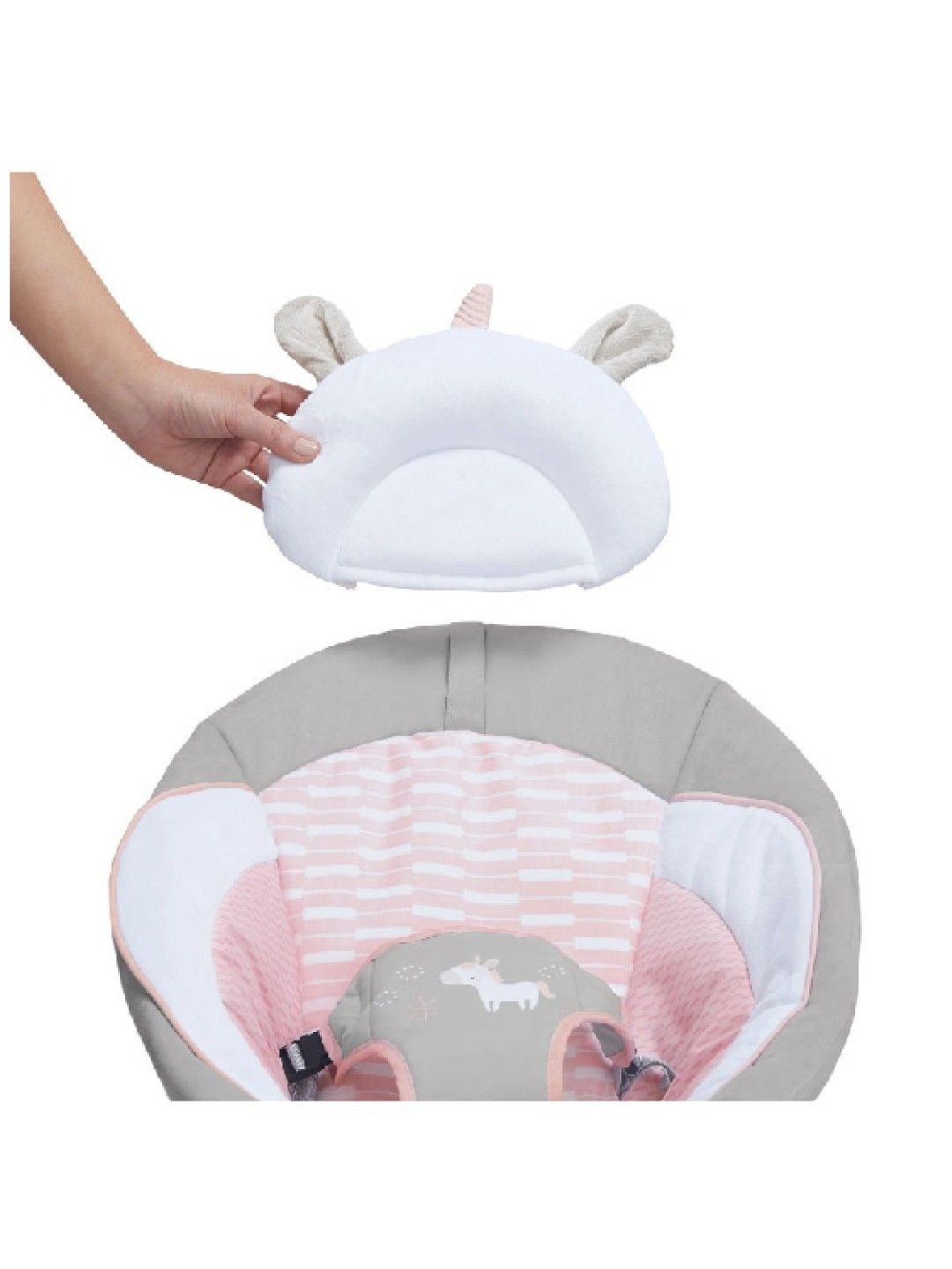 Bright Starts Cradling Bouncer Flora the Unicorn (No Color- Image 3)