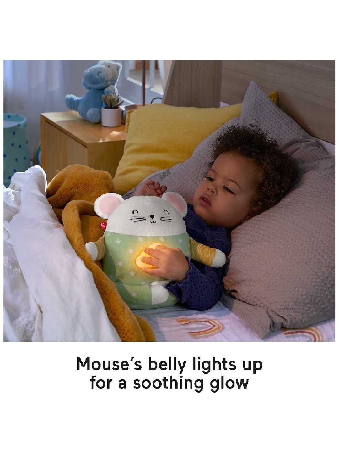 Fisher Price Meditation 7.87" Mouse Stuffed Animal with Soothing Sounds (No Color- Image 4)