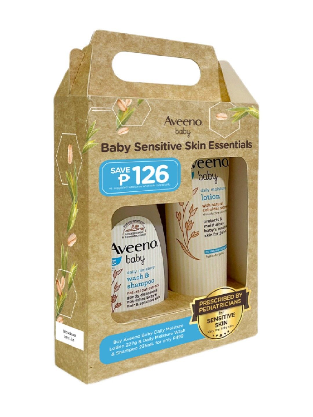 Aveeno Baby Daily Wash & Shampoo 236ml + Moisture Lotion 227g Value Pack (No Color- Image 2)