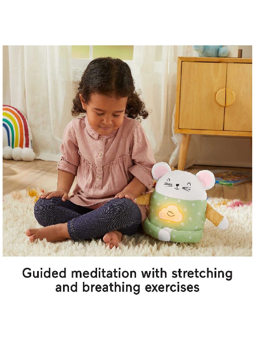 Fisher Price Meditation 7.87" Mouse Stuffed Animal with Soothing Sounds (No Color- Image 3)