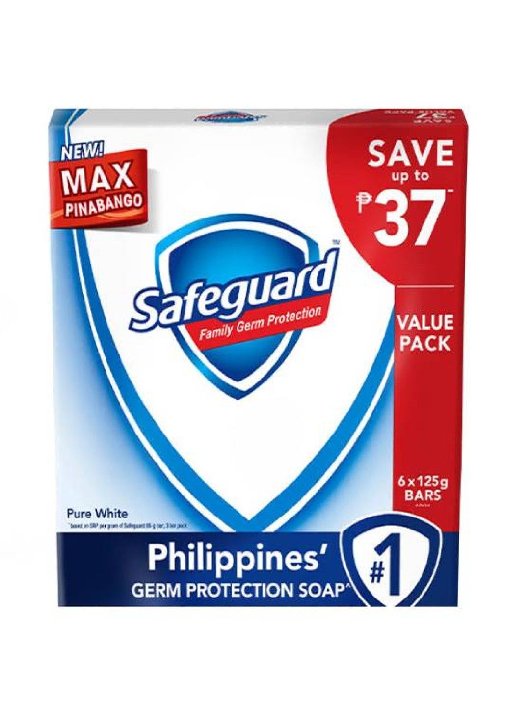 Safeguard Bar Soap White (6 x 125g/130g) (No Color- Image 1)
