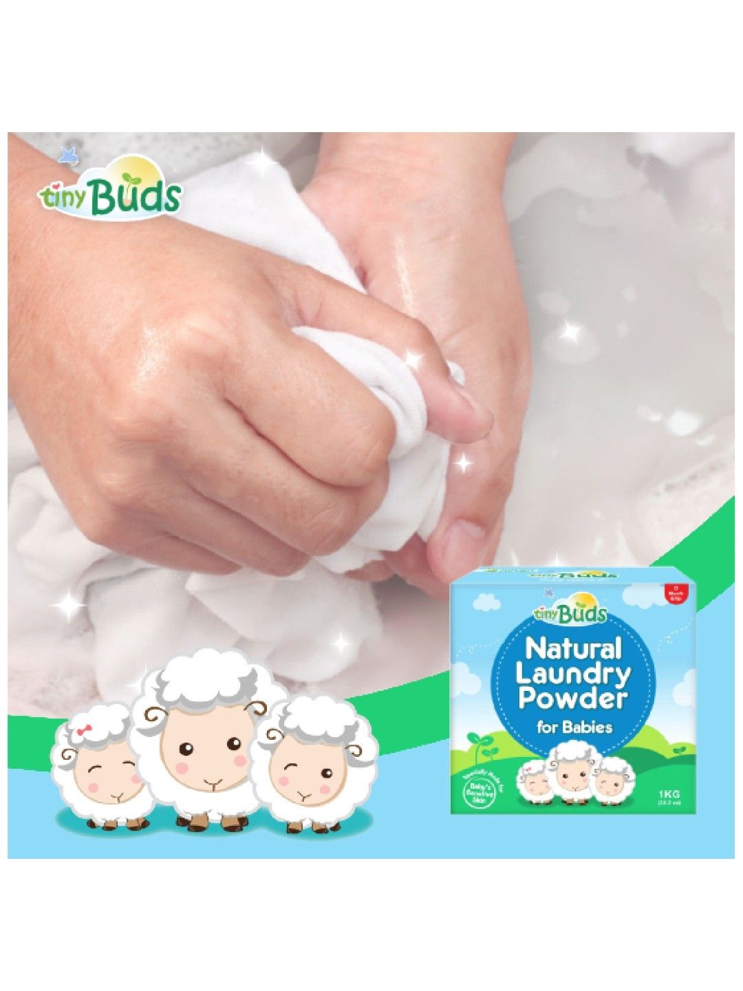 Tiny Buds Natural Laundry Powder For Babies (1kg) (No Color- Image 2)