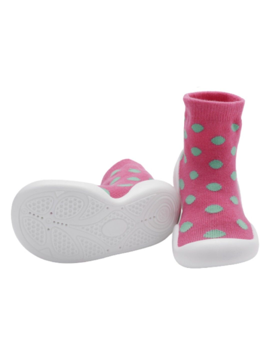 Little Steps Walking Shoes in Polka Dots (Green/Pink- Image 4)