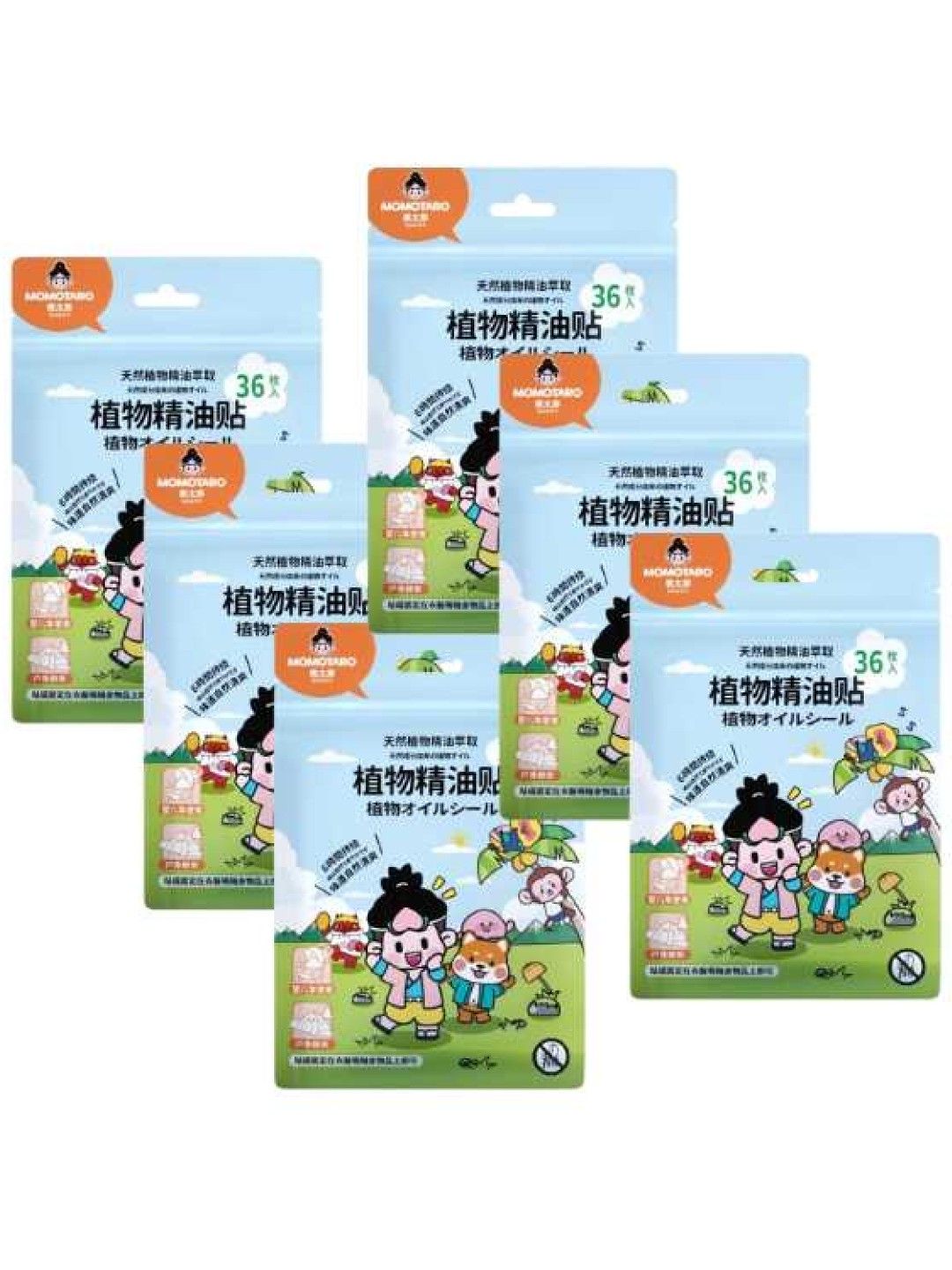 Momotaro Mosquito Repellent Patches with Natural Plant Essential Oil Set of 6 (216pcs) (No Color- Image 1)