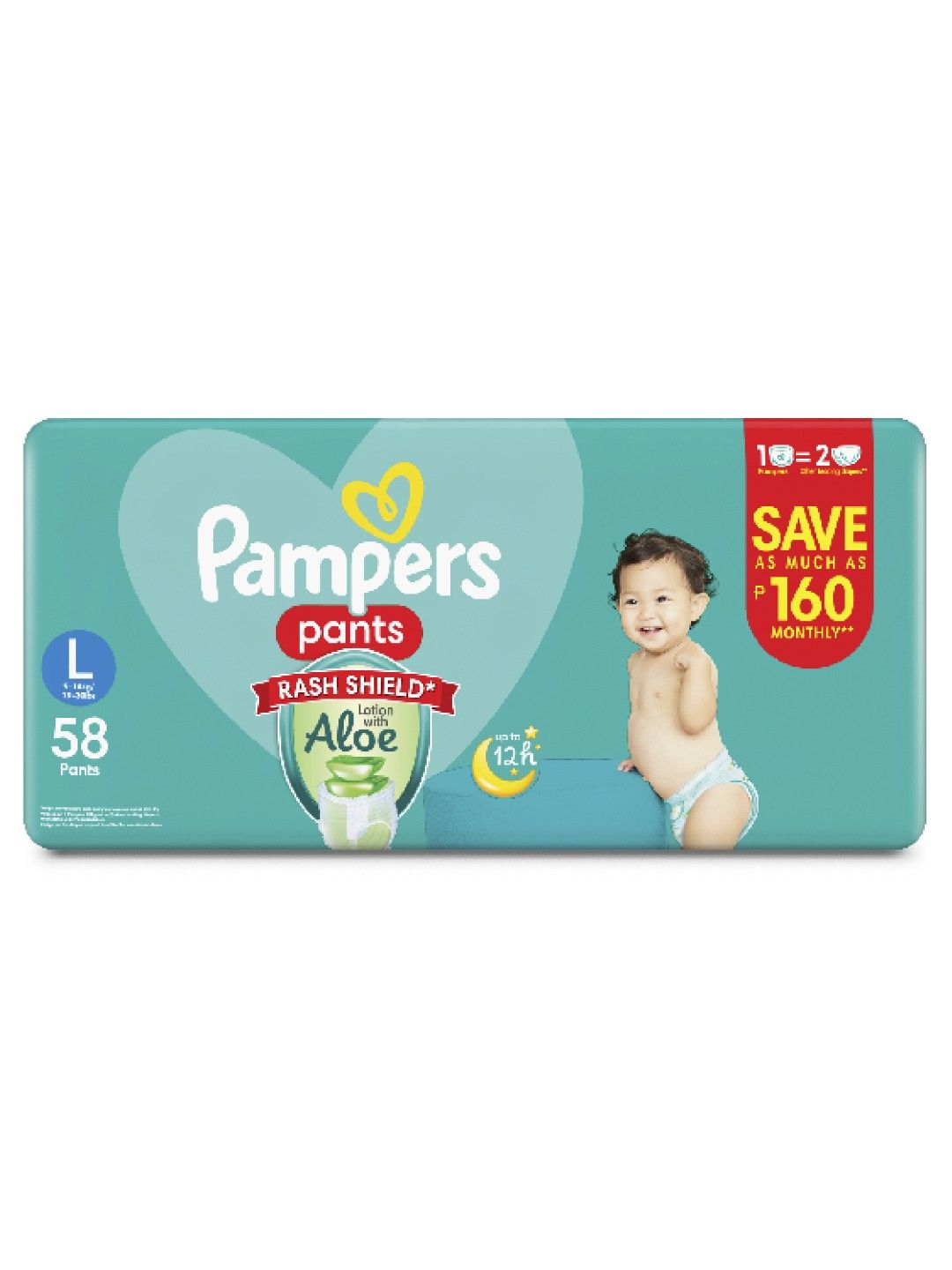 Pampers Baby Dry Pants Large 58s x 1 pack (58 pcs) (No Color- Image 4)