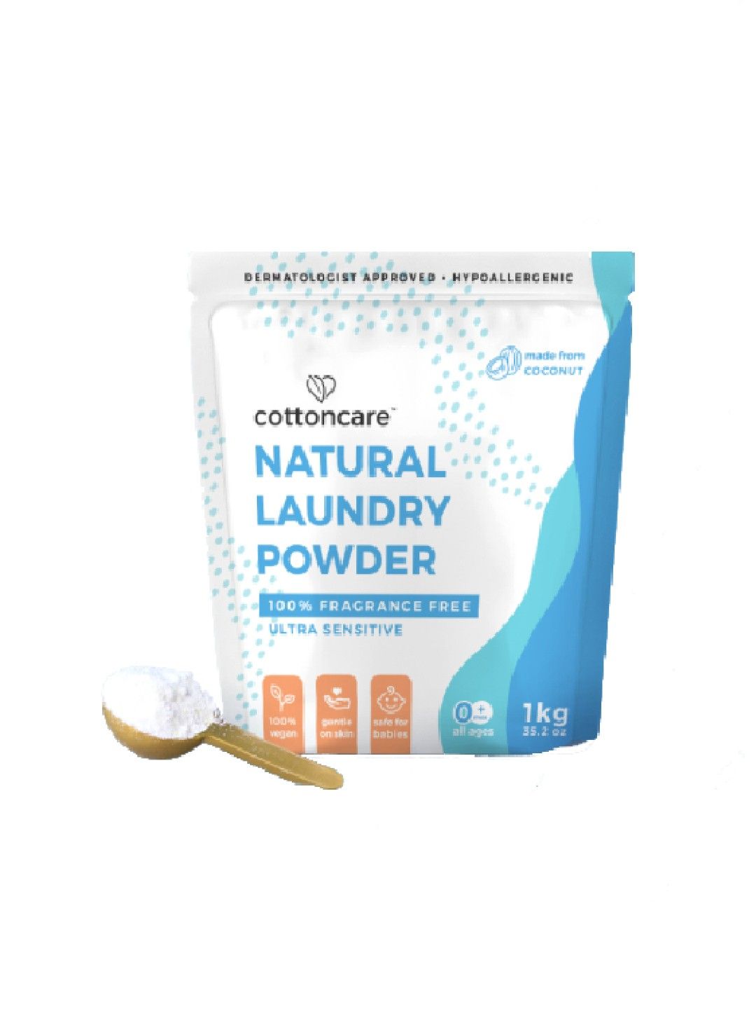 Cotton Central™ Cottoncare™ Ultra-Sensitive Unscented Natural Laundry Powder for Babies (1kg)