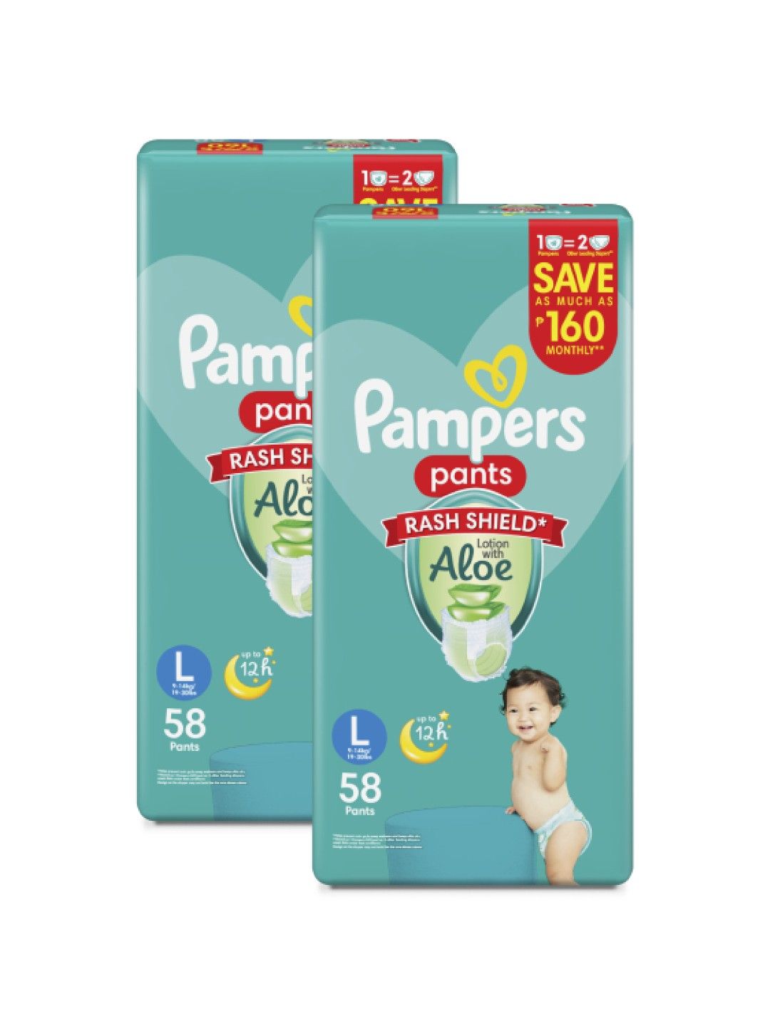 Pampers Baby Dry Pants Large 58s x 2 packs (116 pcs) (No Color- Image 2)