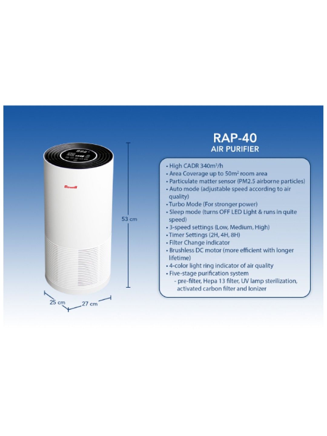 Dowell Air Purifier RAP-40 (No Color- Image 4)