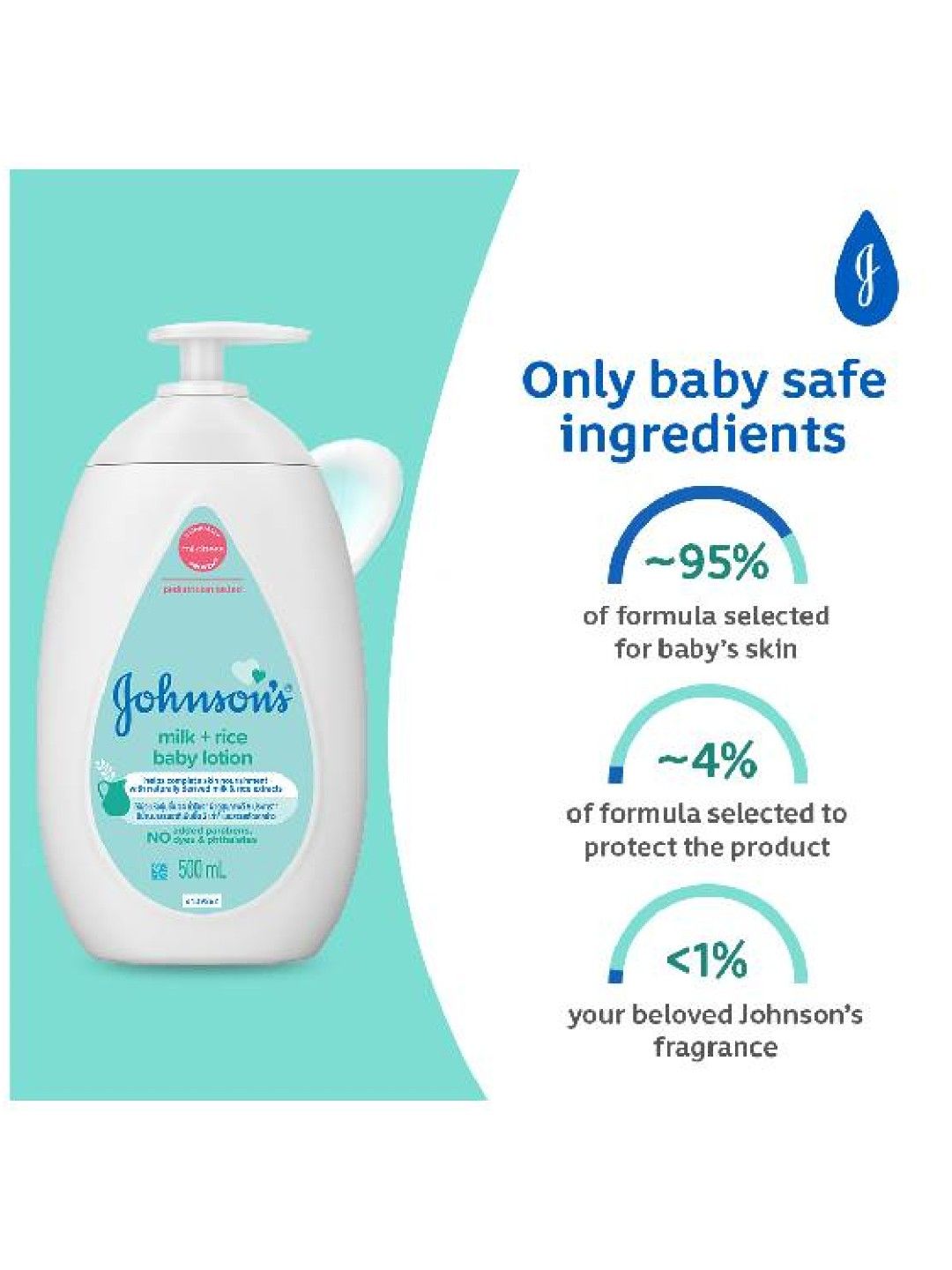 Johnson's Milk+Rice™ Baby Lotion (500ml) (No Color- Image 3)