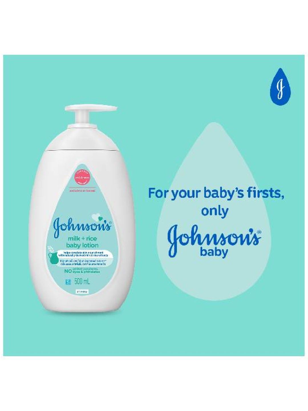 Johnson's Milk+Rice™ Baby Lotion (500ml) (No Color- Image 2)