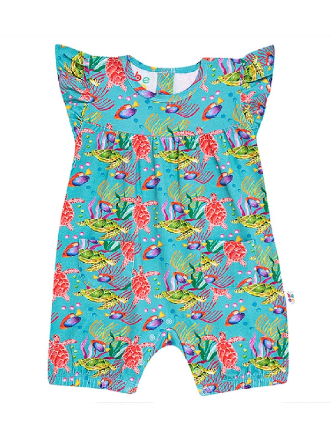 bean fashion Wonder Playsuits Anina Rubio Turtle Palaui Flutter Sleeves Romper (Multicolor- Image 1)