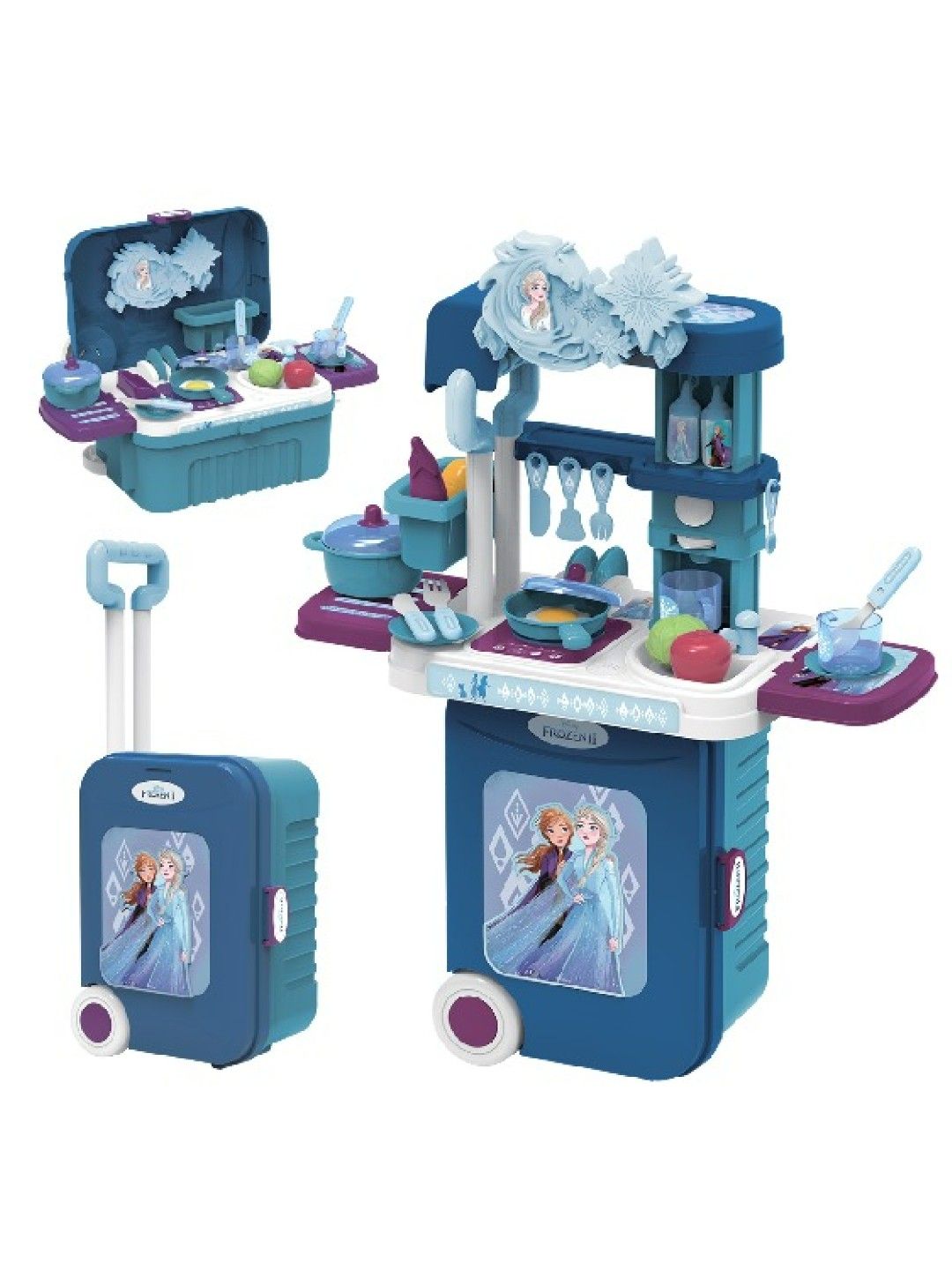 Disney Frozen II Tableware Set Suitcase (Blue- Image 1)