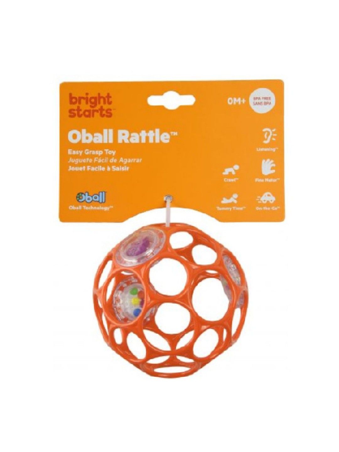 Bright Starts Oball Rattle Easy Grasp Toy (1 pc - Random Color) (No Color- Image 3)