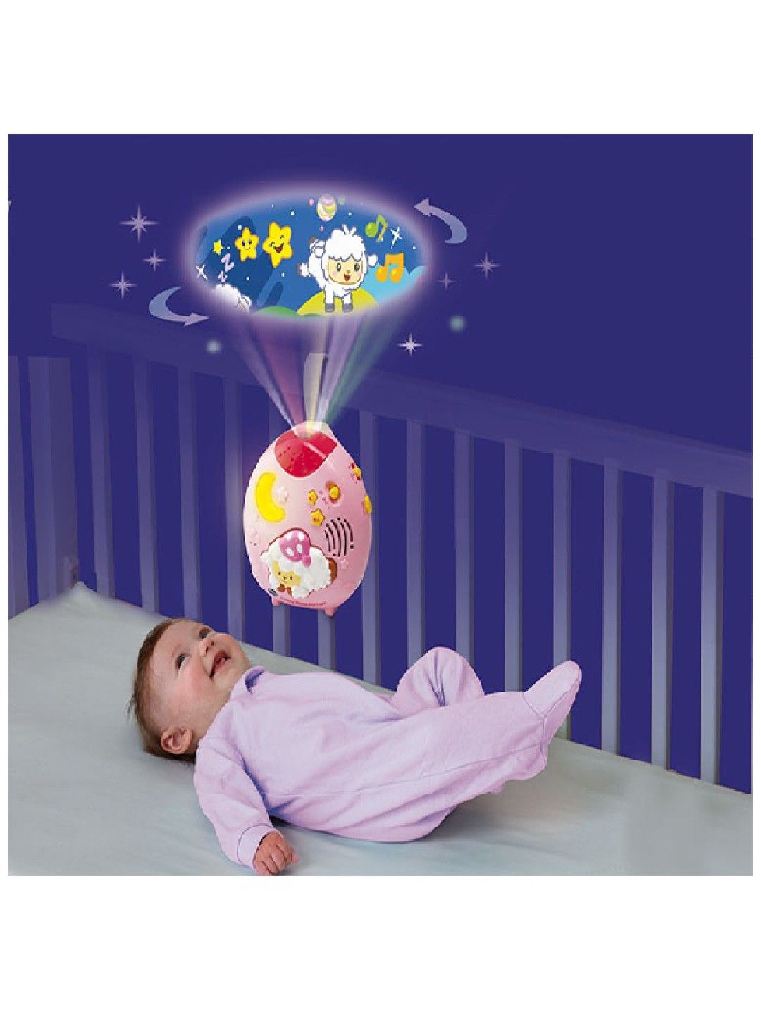 VTech Lullaby Sheep Cot Light - Pink (No Color- Image 4)