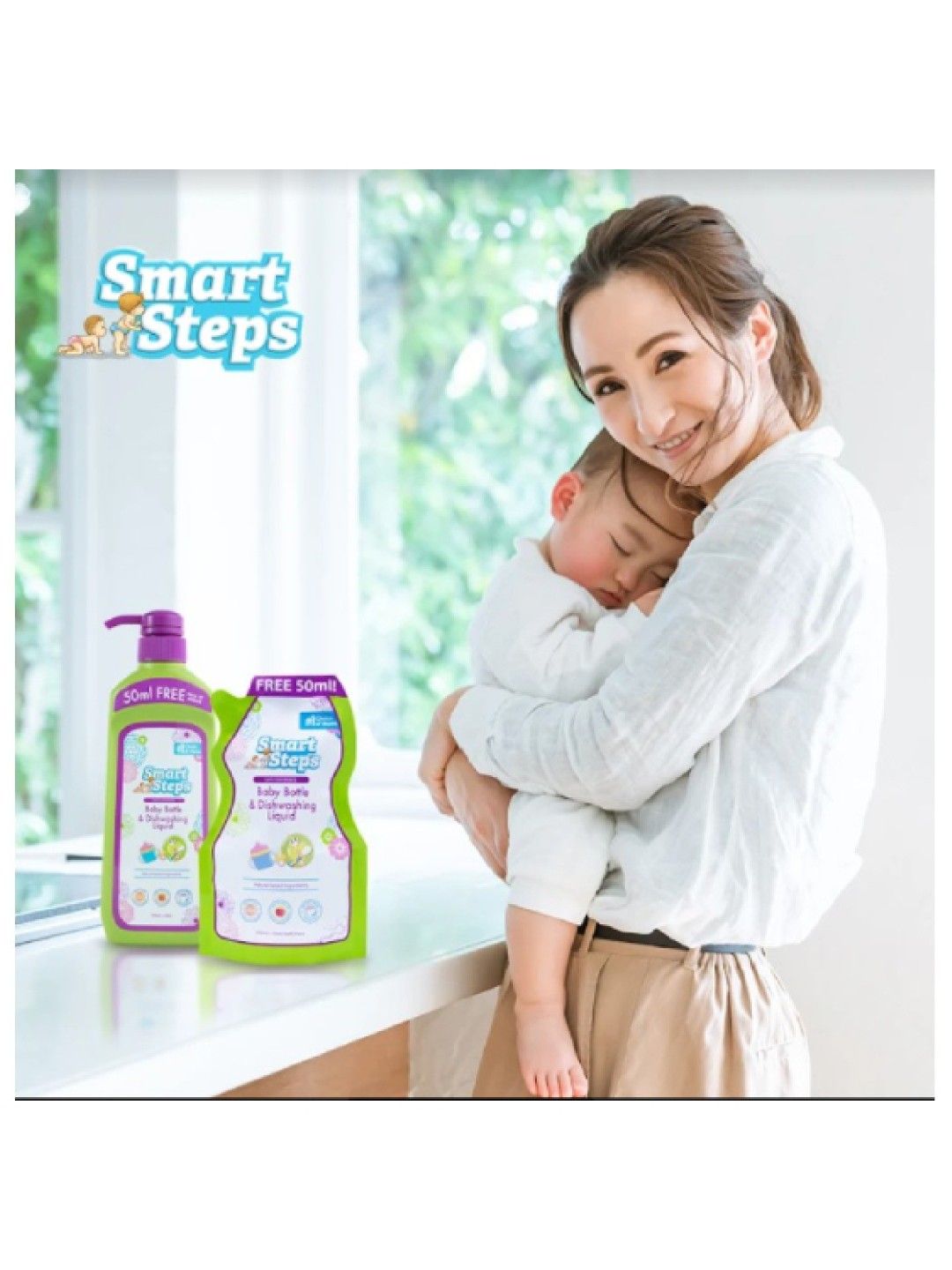 Smart Steps Baby Bottle and Dishwashing Liquid with Pump (400ml) (No Color- Image 4)