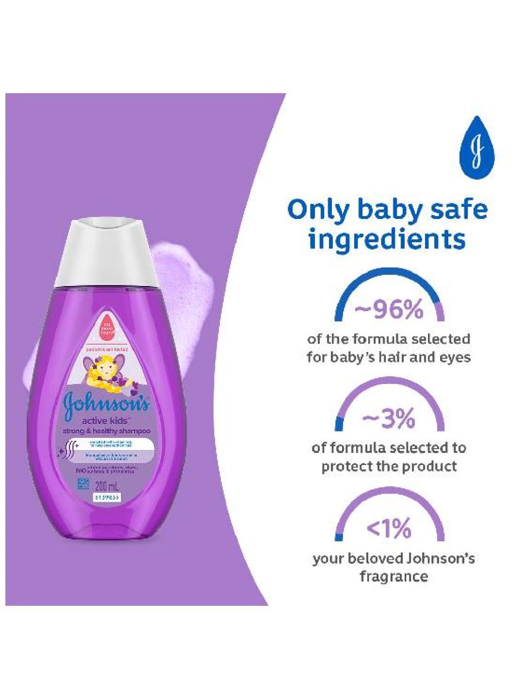 Johnson's Active Kids™ Strong & Healthy Shampoo (500ml) (No Color- Image 2)