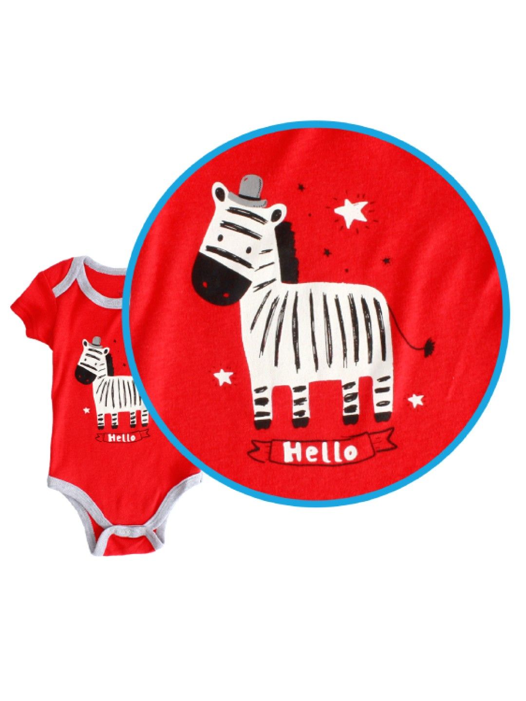 Little Steps Zebra 3-Piece Bodysuit, Pants and Shoes (Red- Image 2)