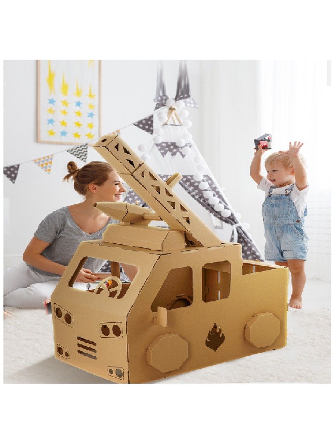 Discover Living Ph Do It Yourself (DIY) Cardboard Craft Kit - Fire Truck (No Color- Image 4)