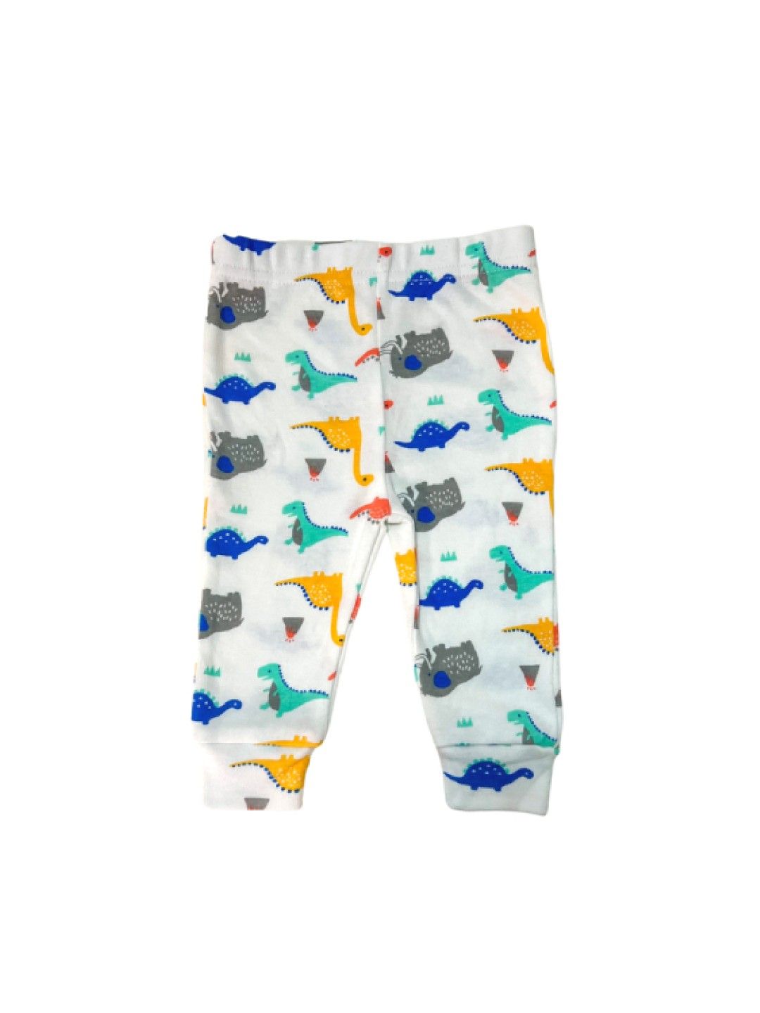 Little Steps 3-Piece Bodysuit, Pants and Bib (Blue/Stripes Dinosaurs- Image 3)